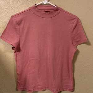 American Eagle Mock Neck Cropped T -Shirt